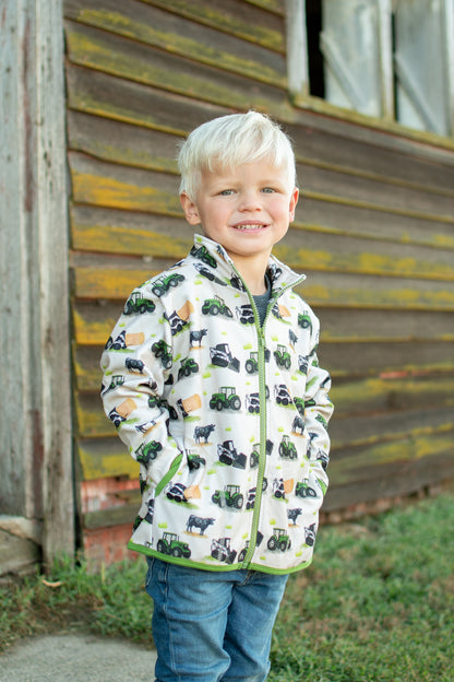 Green Tractor Farm Toddler/Youth Zip-Up Jacket