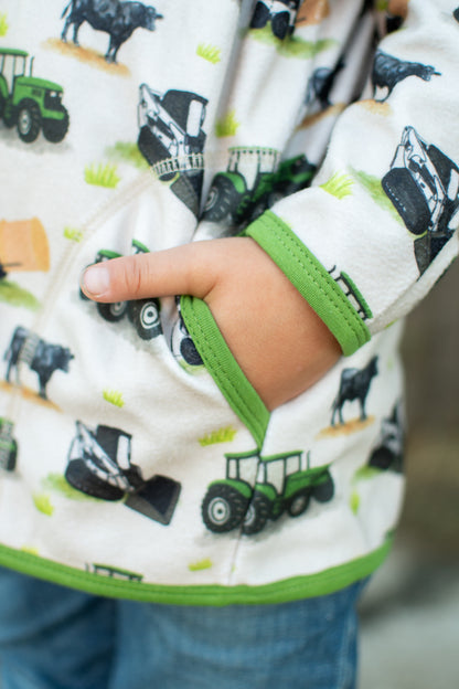 Green Tractor Farm Toddler/Youth Zip-Up Jacket
