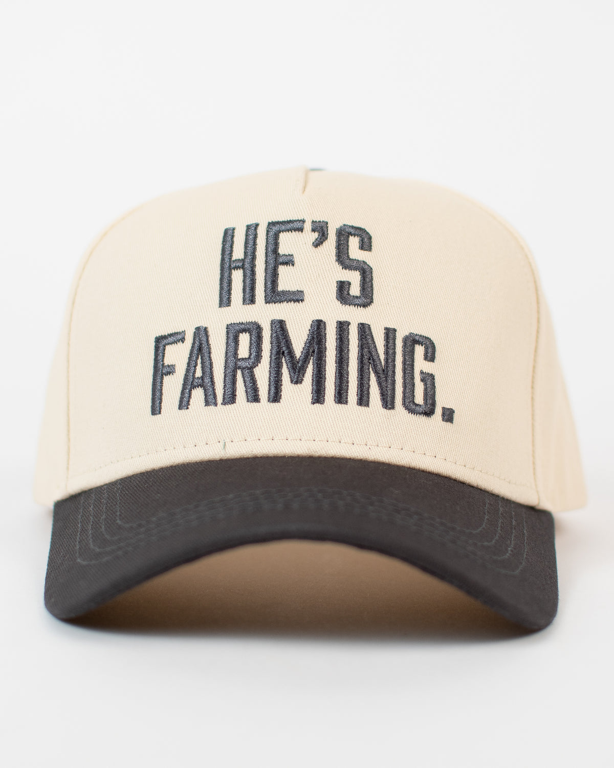 'HE'S FARMING' Embroidered Trucker Hat - Dark Gray