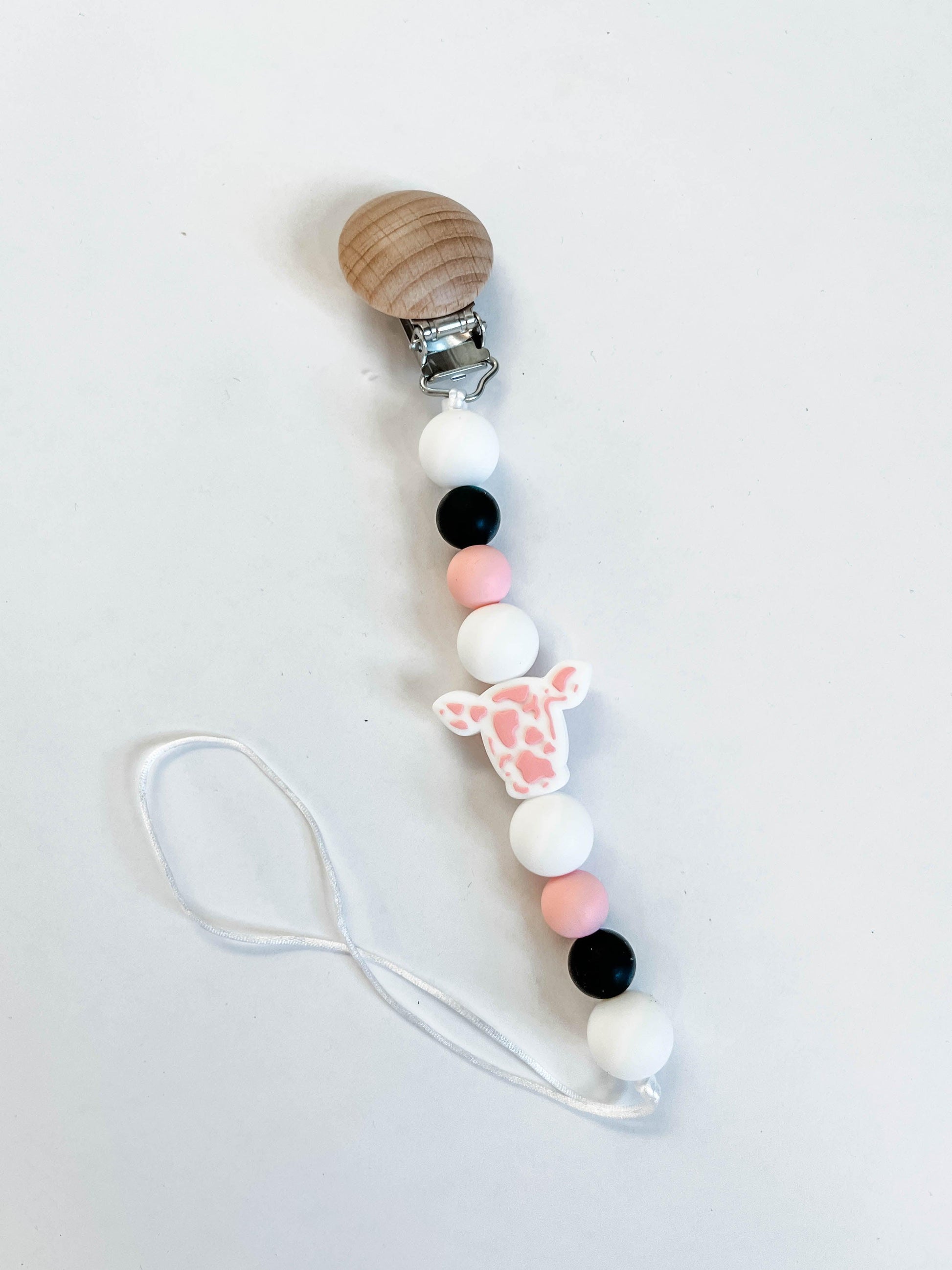 Holstein Pink Paci Clip - American Farm Company