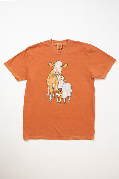 Halloween Mama Moo & Little Boo Adult T-Shirt