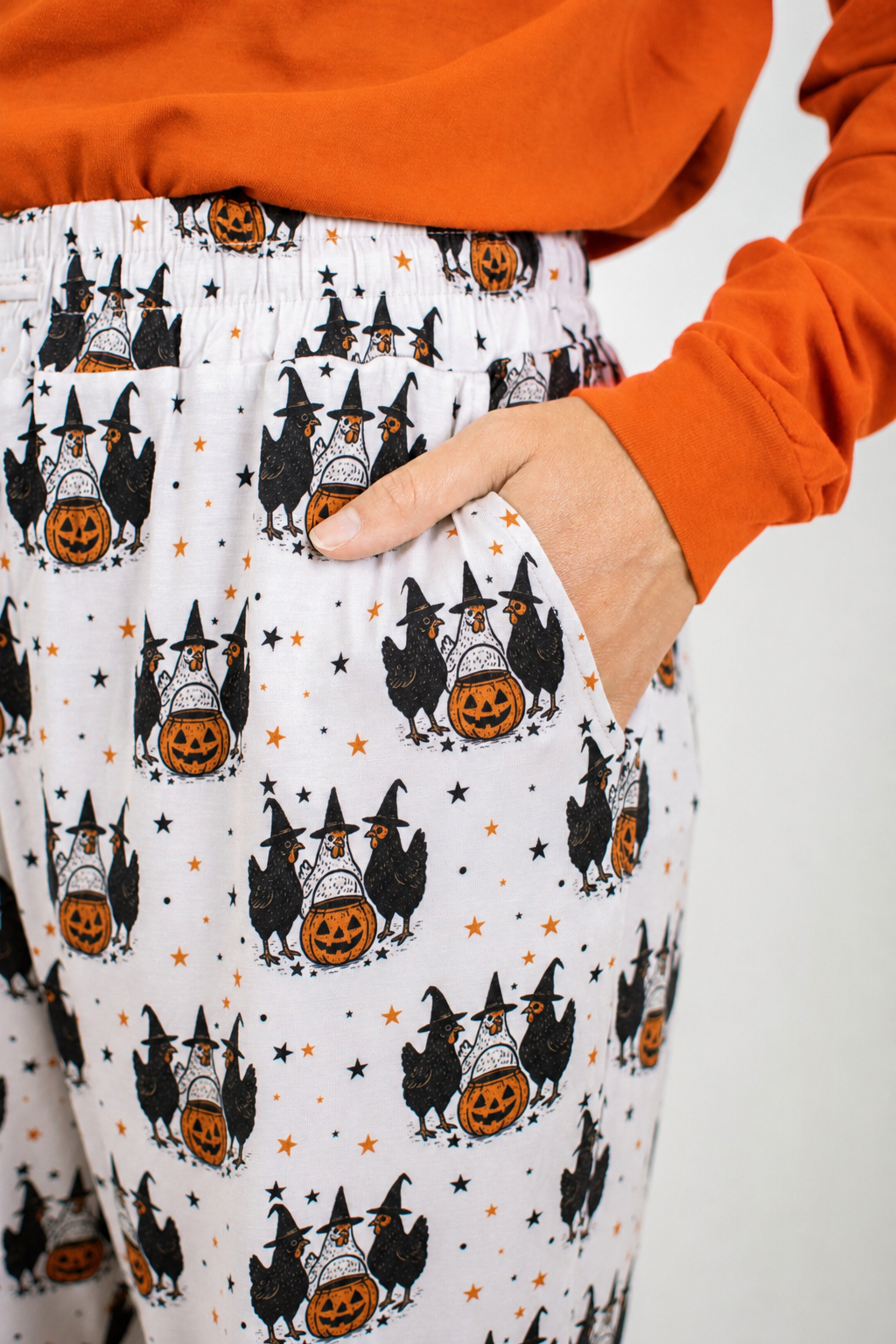 Halloween Chicken Witches Adult Bamboo Pajama Pant