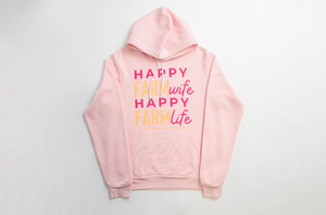 ‘Happy Farm Wife/Life’ Pink Hoodie