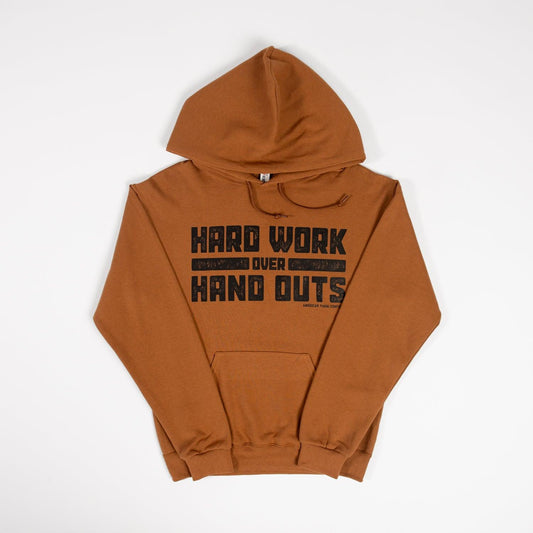 Hardwork over Handouts Golden Hoodie - American Farm Company