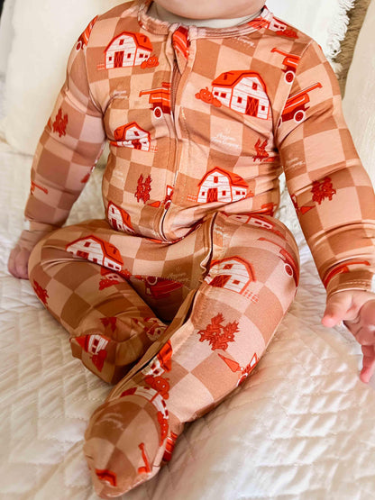 Harvest Combine Baby Bamboo Pajamas - American Farm Company