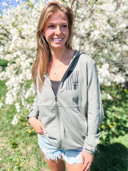 Harvest Flag Performance Full-Zip Hoodie - Pine