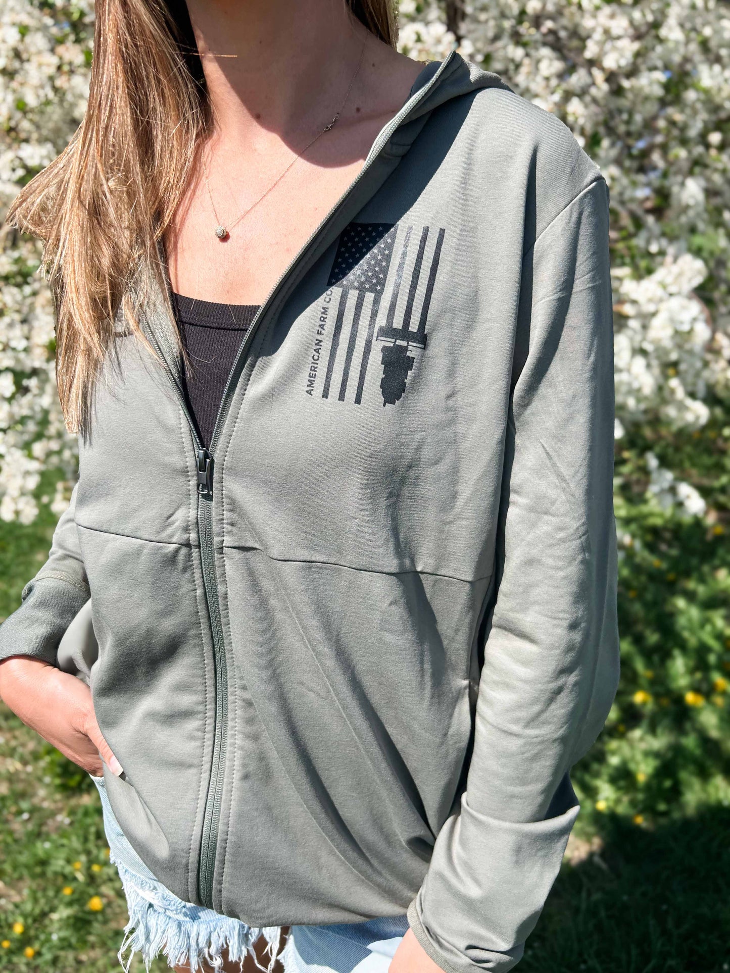Harvest Flag Performance Full-Zip Hoodie - Pine