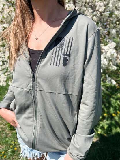 Harvest Flag Performance Full-Zip Hoodie - Pine