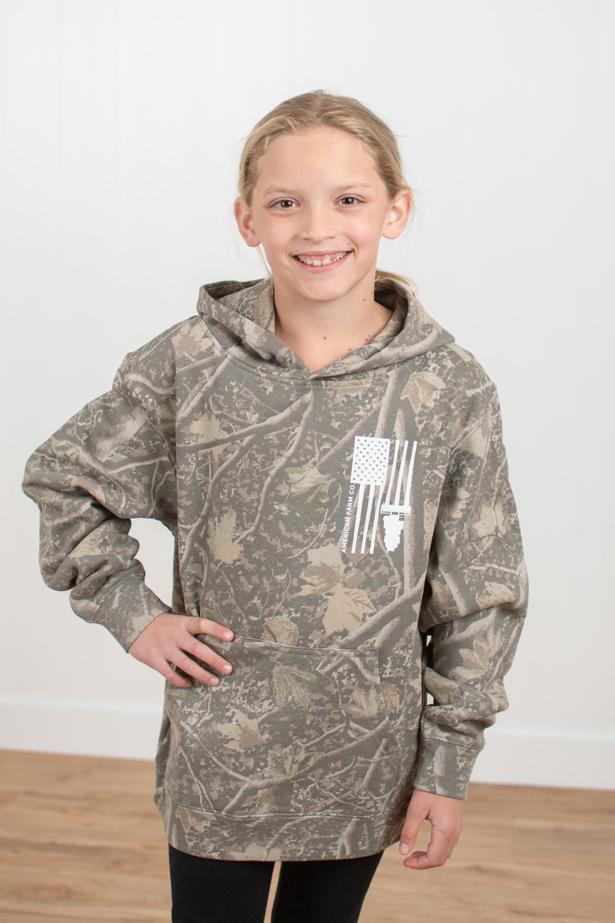Harvest Flag Camo Youth Hoodie