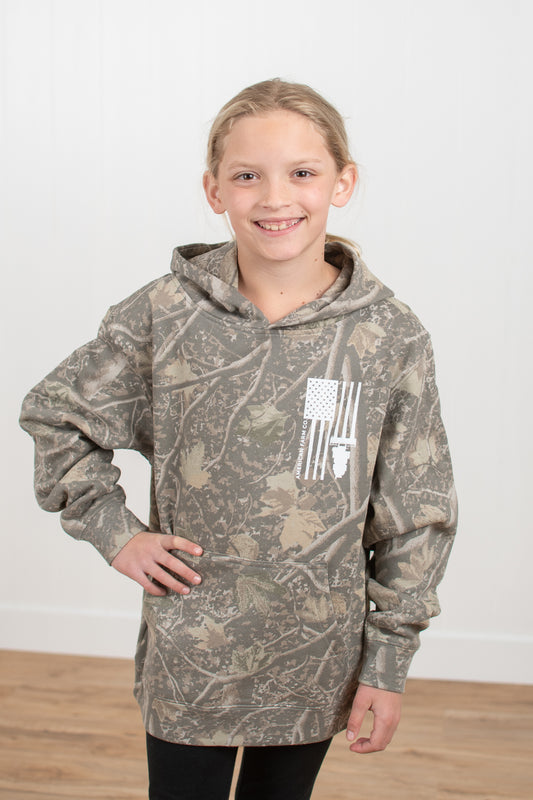 Harvest Flag Camo Youth Hoodie