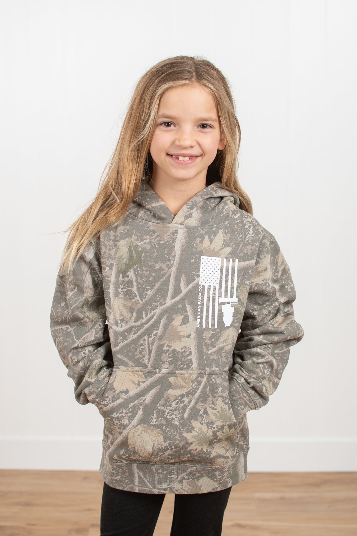 Harvest Flag Camo Youth Hoodie