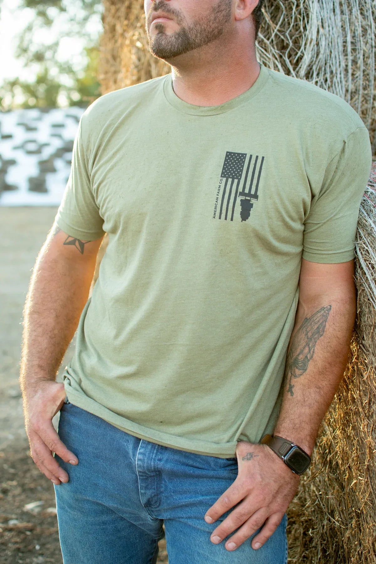 Harvest Flag Essentials Green Tee