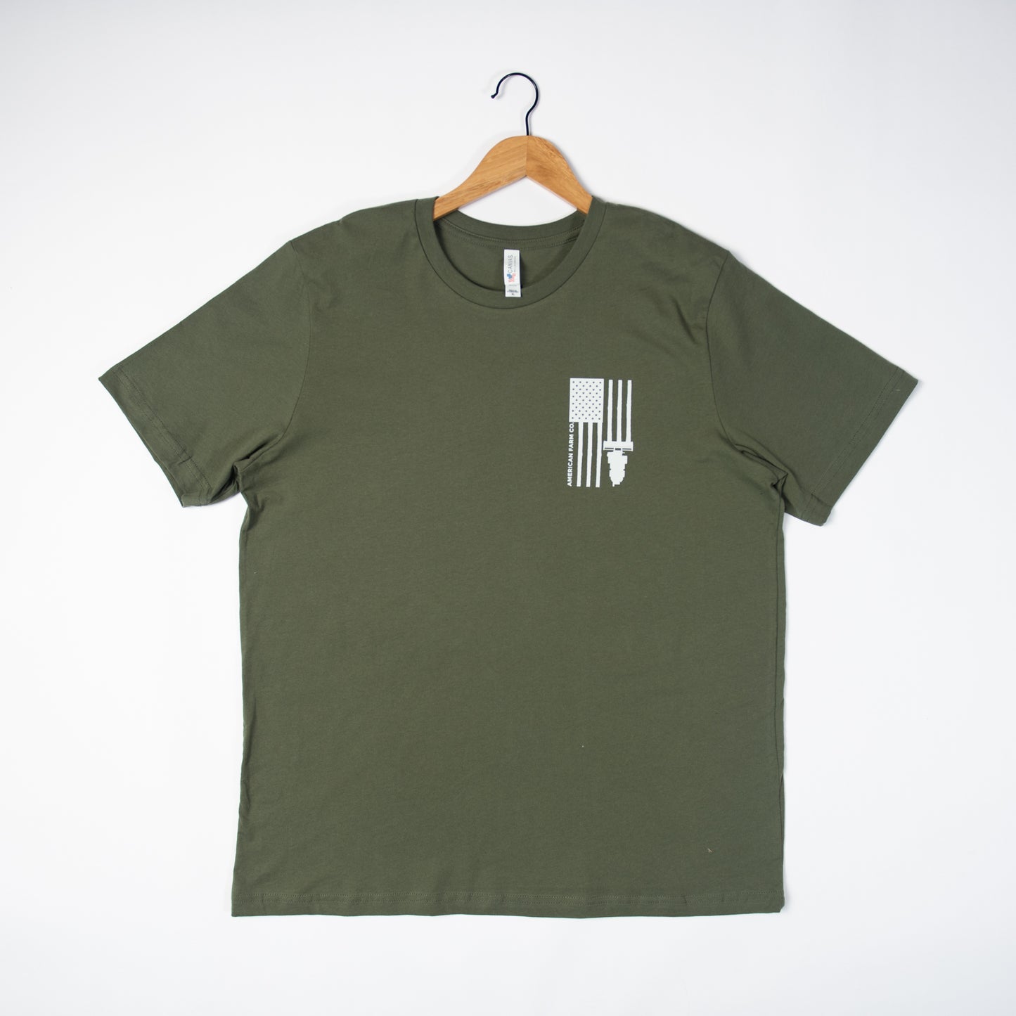 Harvest Flag Olive Tee (Made in America) - American Farm Company