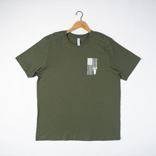 Harvest Flag Olive Tee (Made in America)