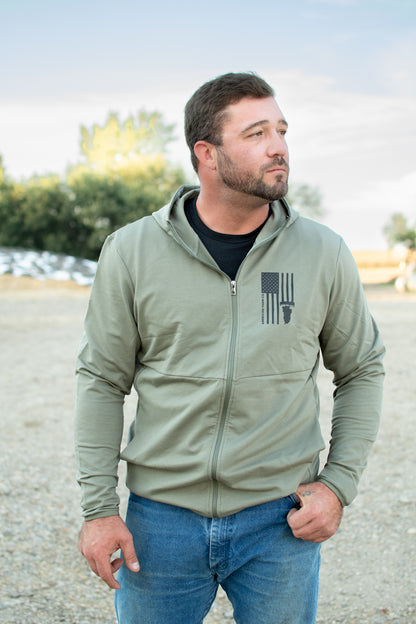 Harvest Flag Performance Full-Zip Hoodie - Pine