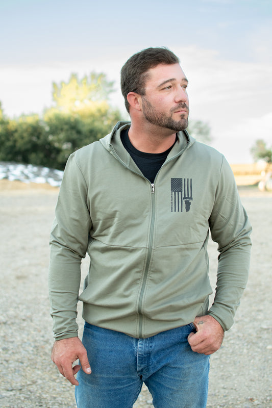 Harvest Flag Performance Full-Zip Hoodie - Pine