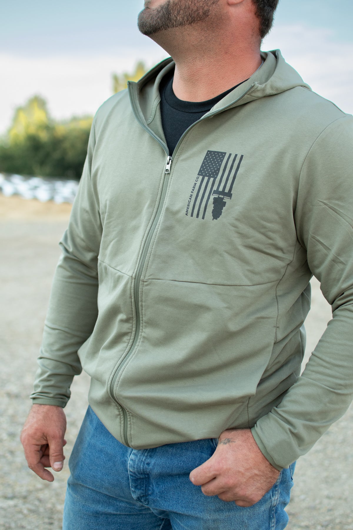 Harvest Flag Performance Full-Zip Hoodie - Pine