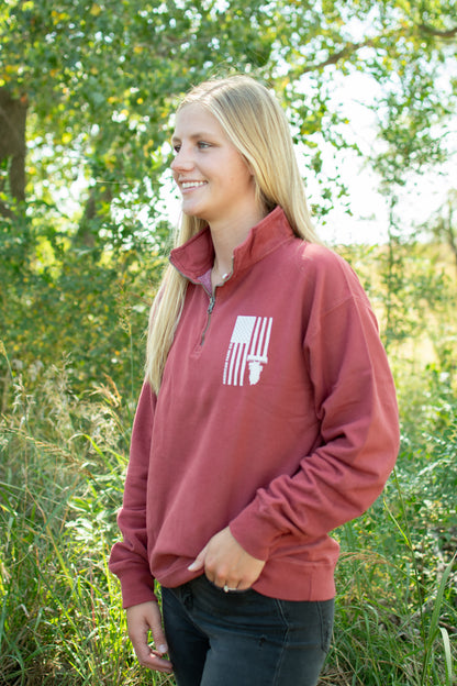 Harvest Flag Red 1/4 Zip [W]