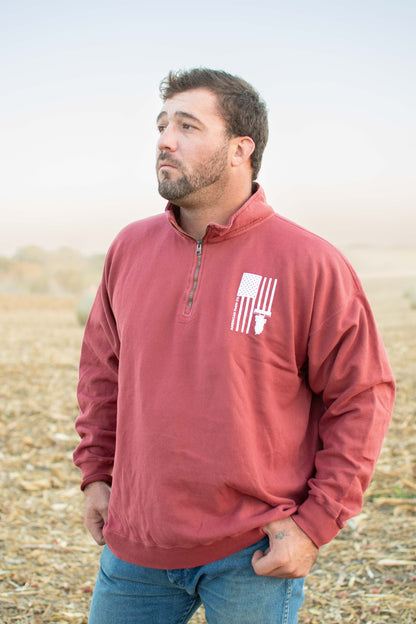 Harvest Flag Red 1/4 Zip [M]
