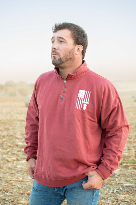 Harvest Flag Red 1/4 Zip [M]