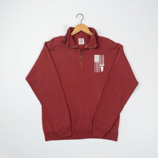 Harvest Flag Red Zip Up - American Farm Company