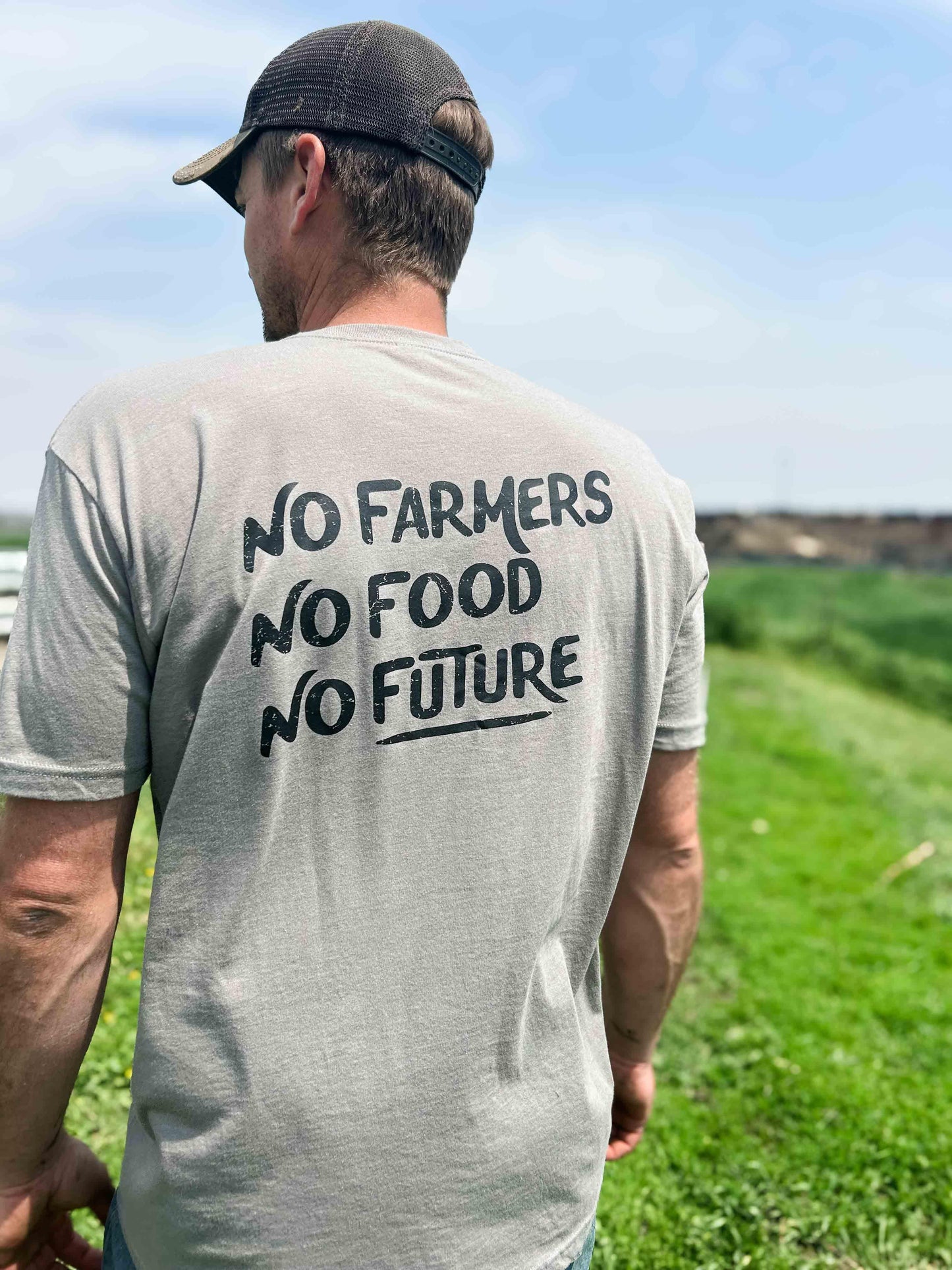 Harvest Flag Stone Grey Tee - American Farm Company