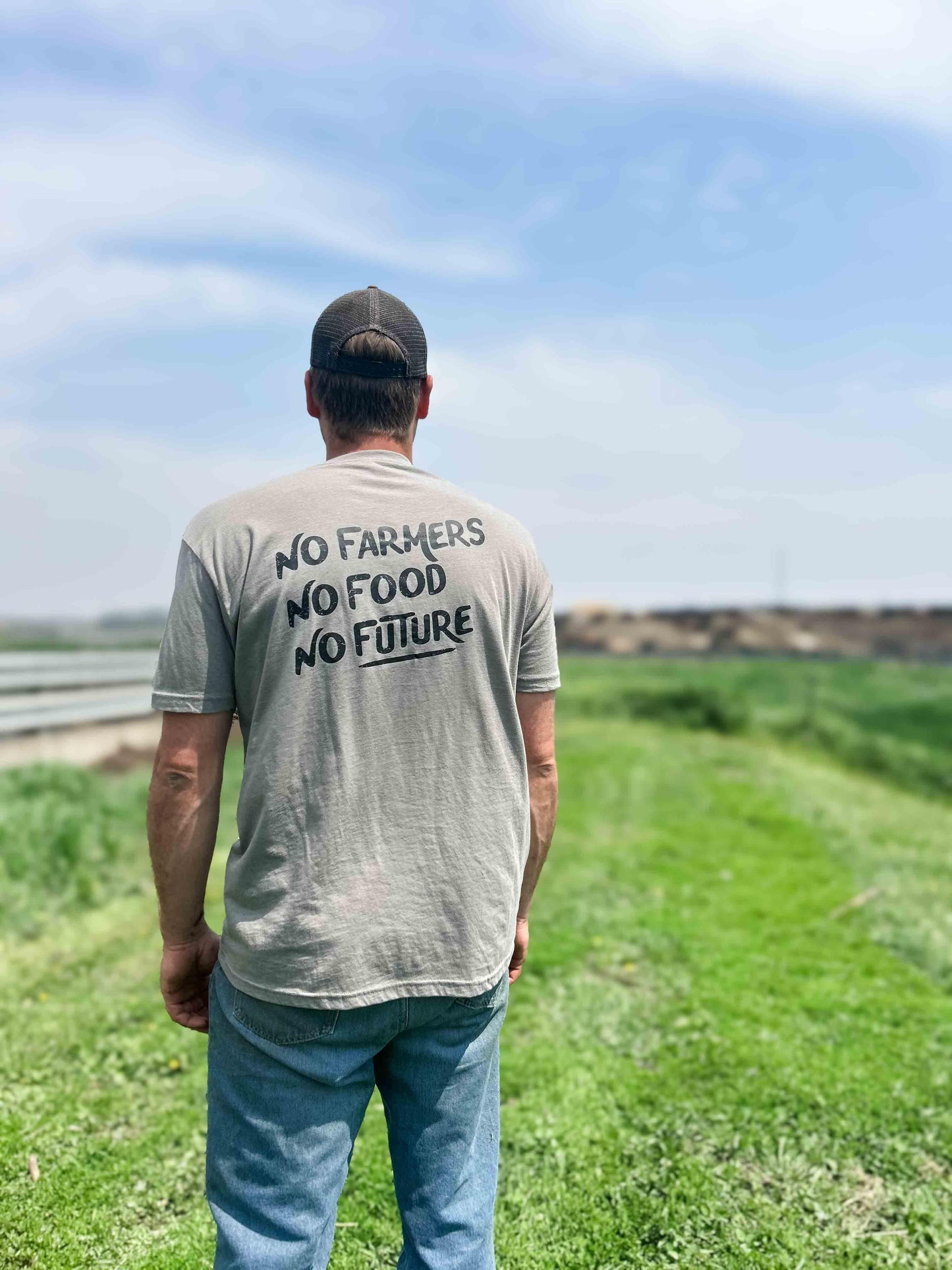 Harvest Flag Stone Grey Tee - American Farm Company