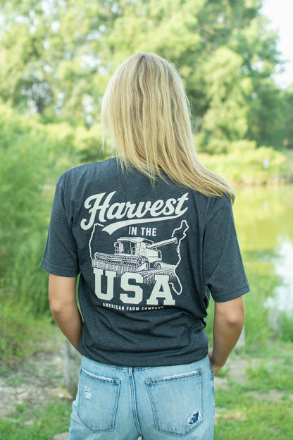 'Harvest in the USA' Adult T-Shirt - Charcoal
