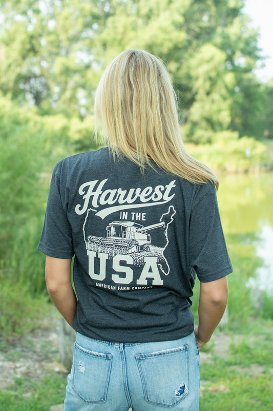 'Harvest in the USA' Adult T-Shirt - Charcoal