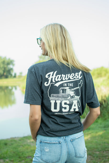 'Harvest in the USA' Adult T-Shirt - Charcoal