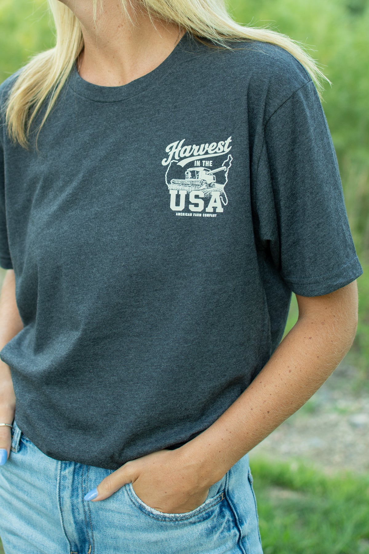 'Harvest in the USA' Adult T-Shirt - Charcoal