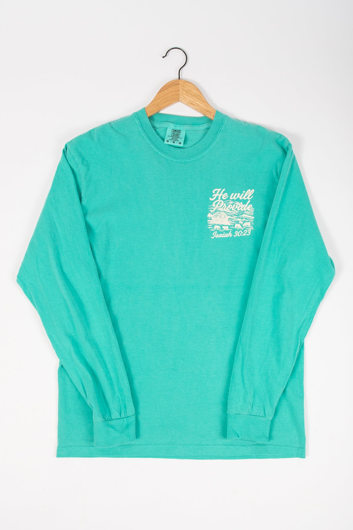 He Will Provide' Isaiah 30:23 Green Long Sleeve