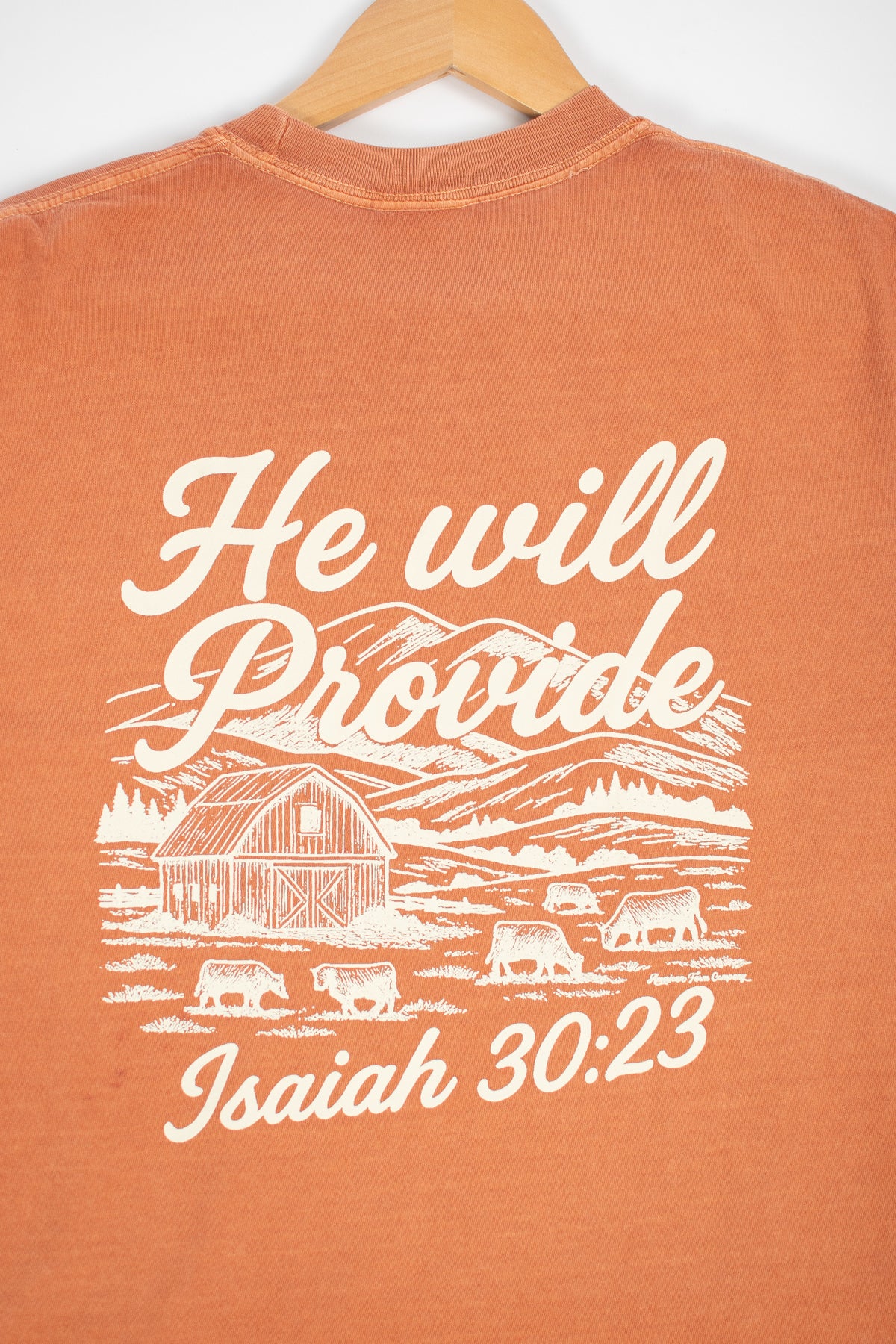 'He Will Provide' Isaiah 30:23 Rust Long Sleeve