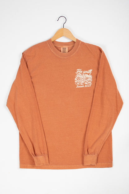 'He Will Provide' Isaiah 30:23 Rust Long Sleeve