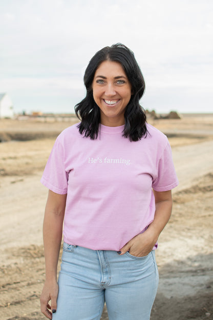 'He's Farming.' Purple Tee