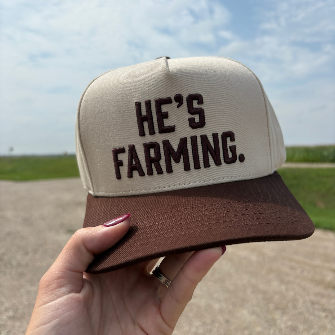 HE'S FARMING Embroidered Two-Tone Trucker Hat