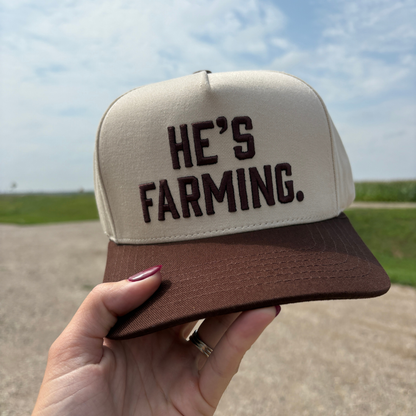 HE'S FARMING Embroidered Two-Tone Trucker Hat