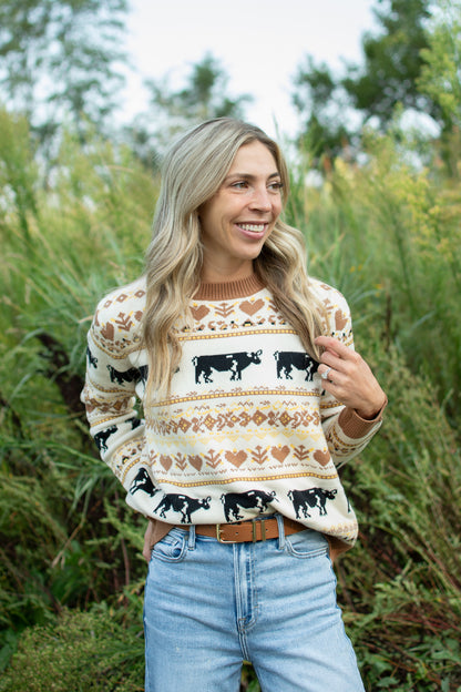 Heartland Cow Sweater