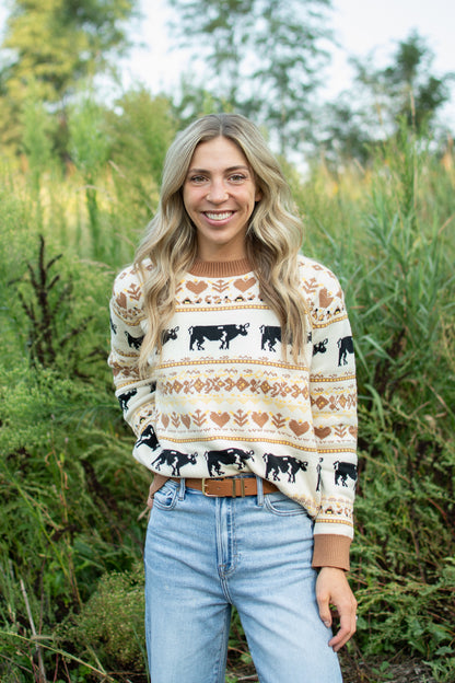 Heartland Cow Sweater
