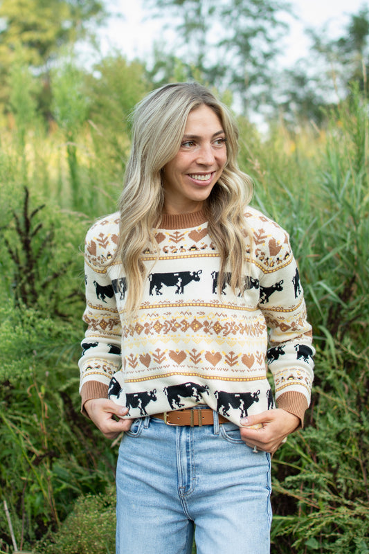 Heartland Cow Sweater