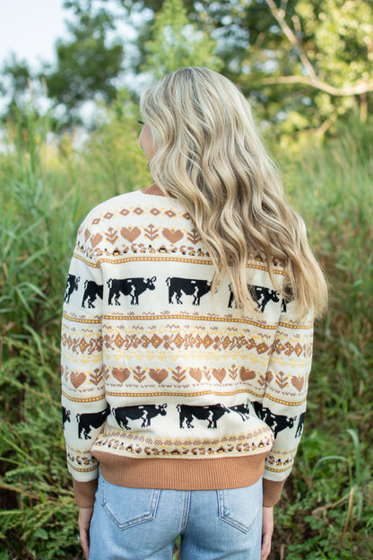 Heartland Cow Sweater