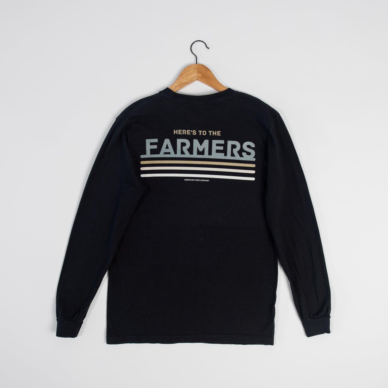 Here's to the Farmers Black Long Sleeve - American Farm Company