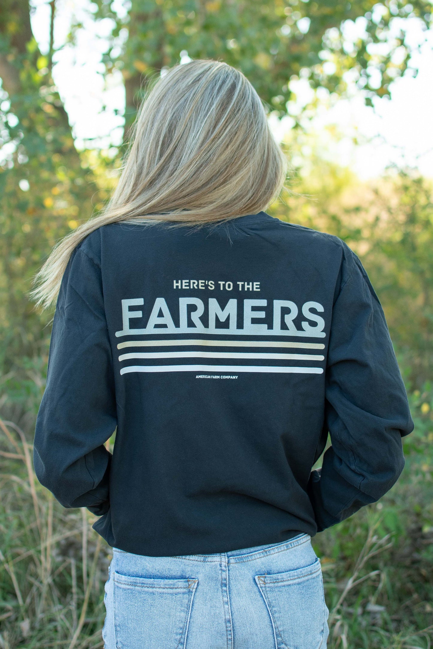 Here's to the Farmers Black Long Sleeve