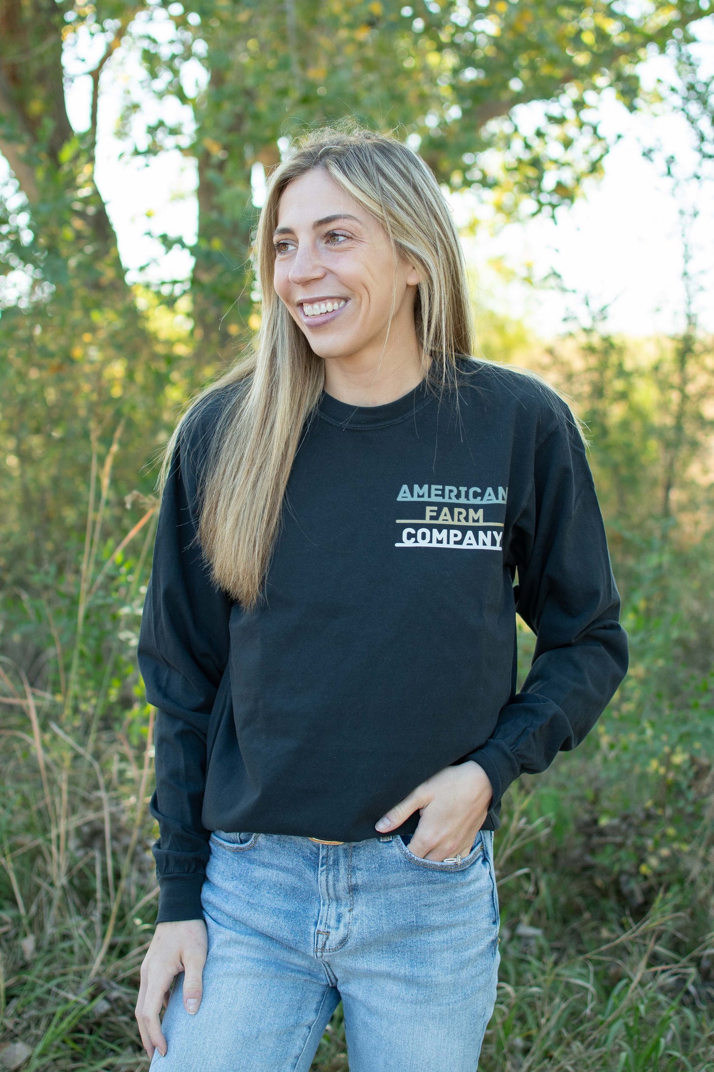 Here's to the Farmers Black Long Sleeve