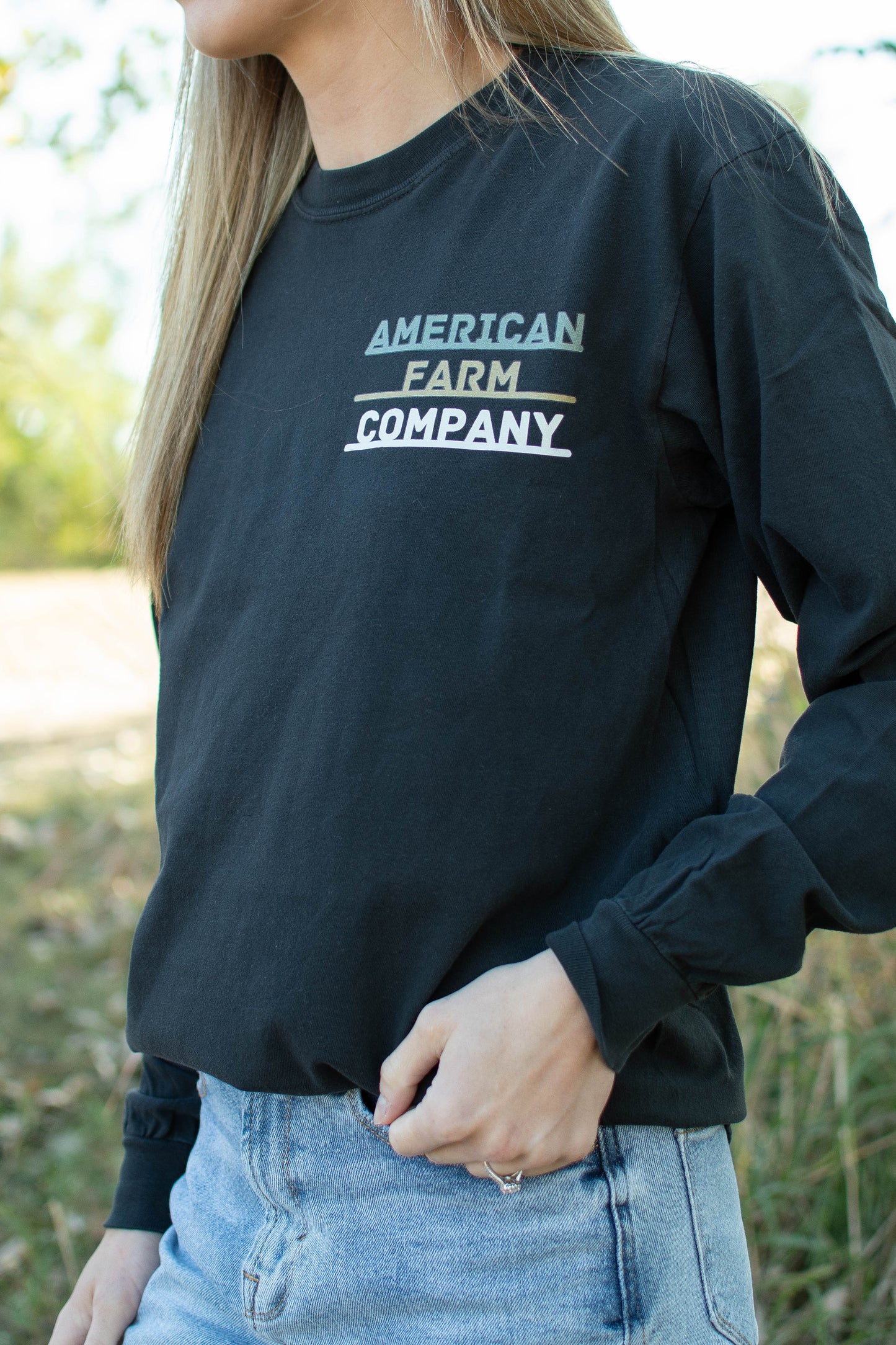 Here's to the Farmers Black Long Sleeve