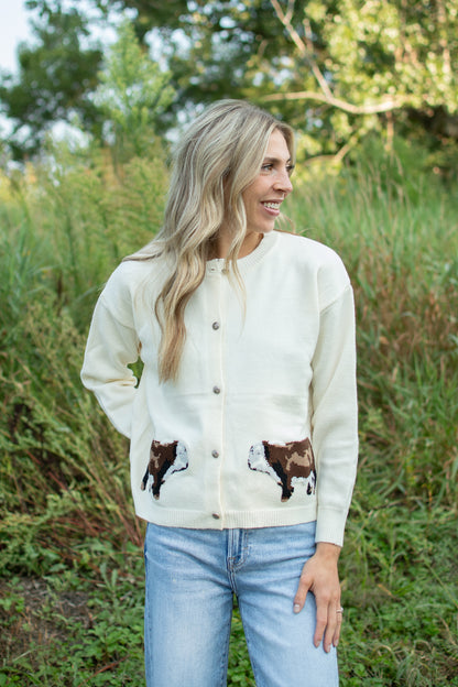 Hereford Cow Cardigan