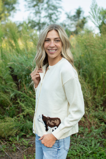 Hereford Cow Cardigan