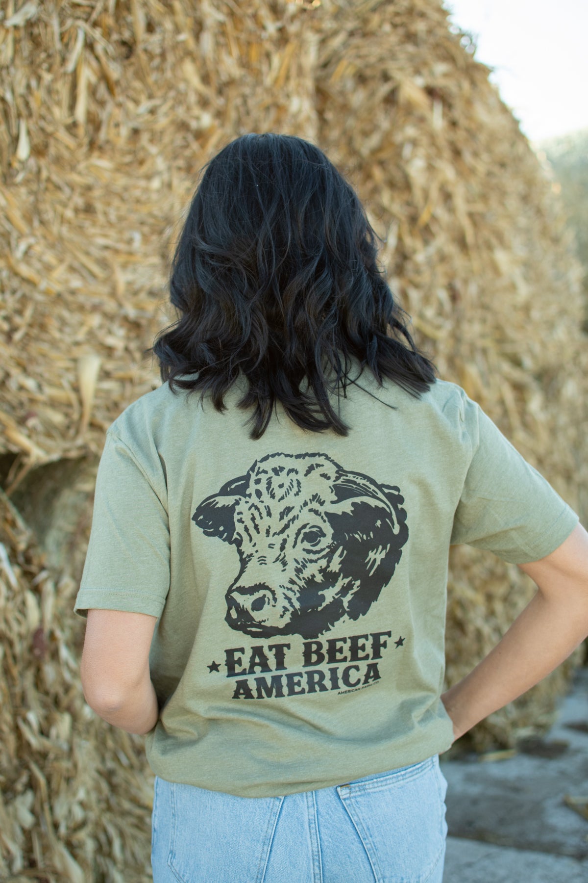 Hereford 'Eat Beef America' Green Essentials Tee
