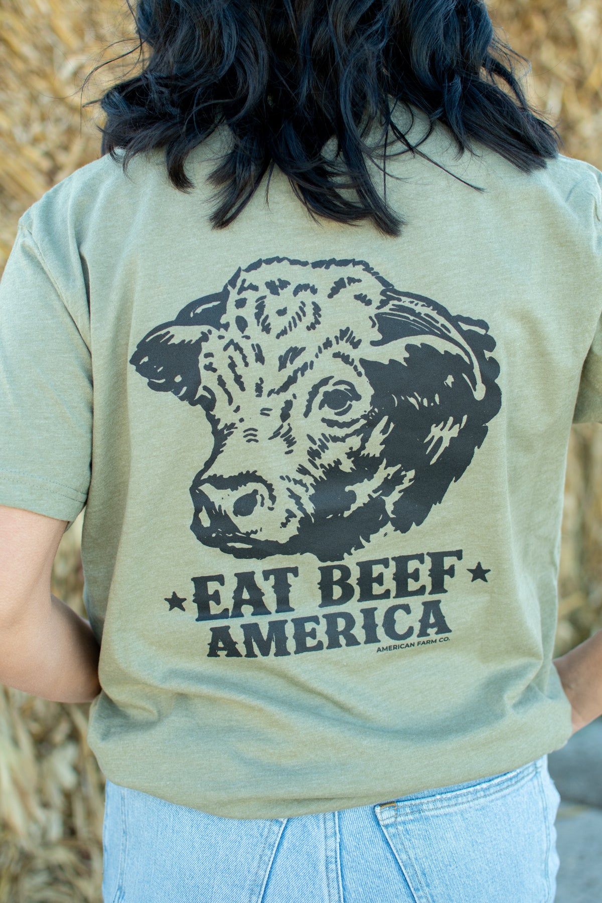 Hereford 'Eat Beef America' Green Essentials Tee