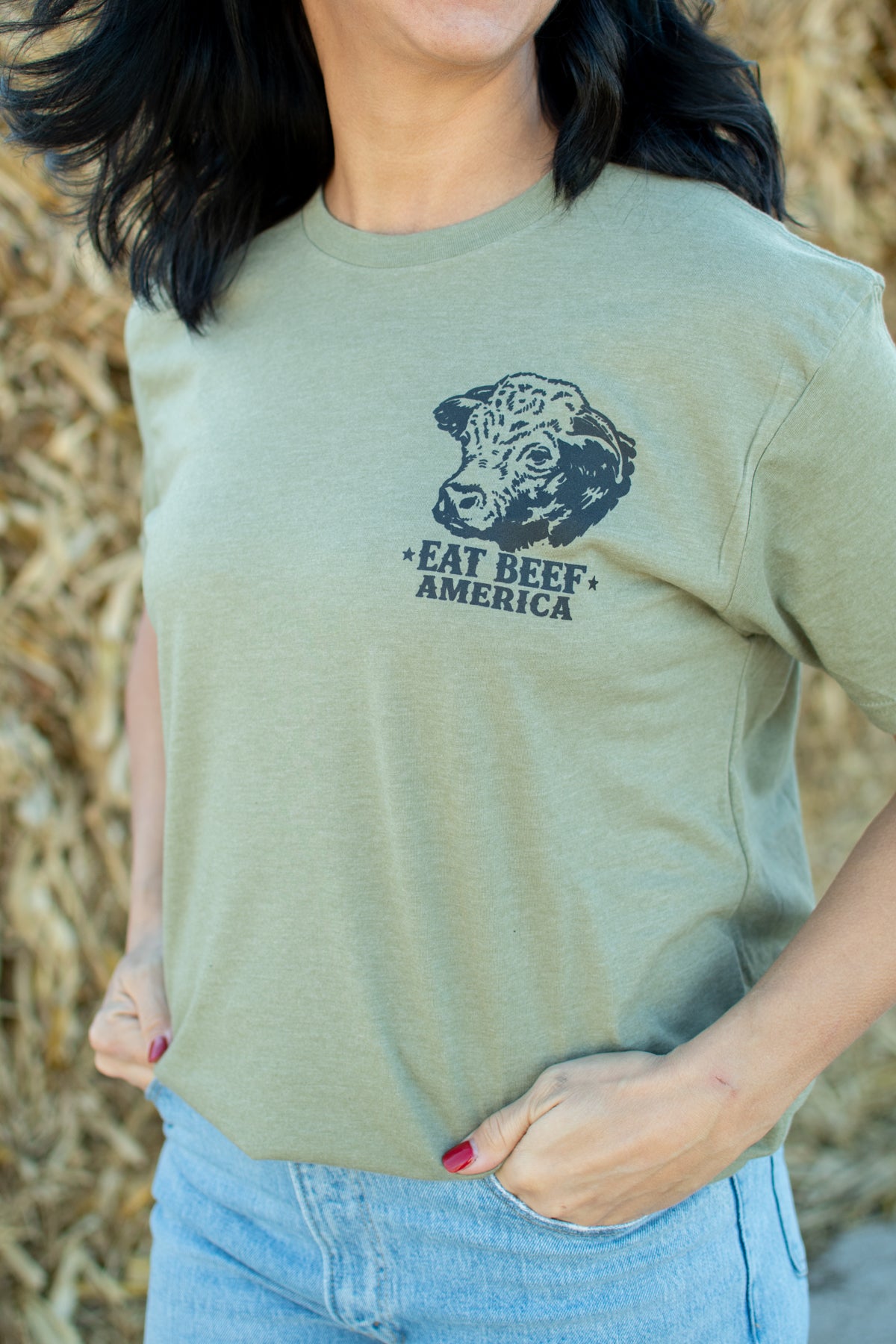 Hereford 'Eat Beef America' Green Essentials Tee